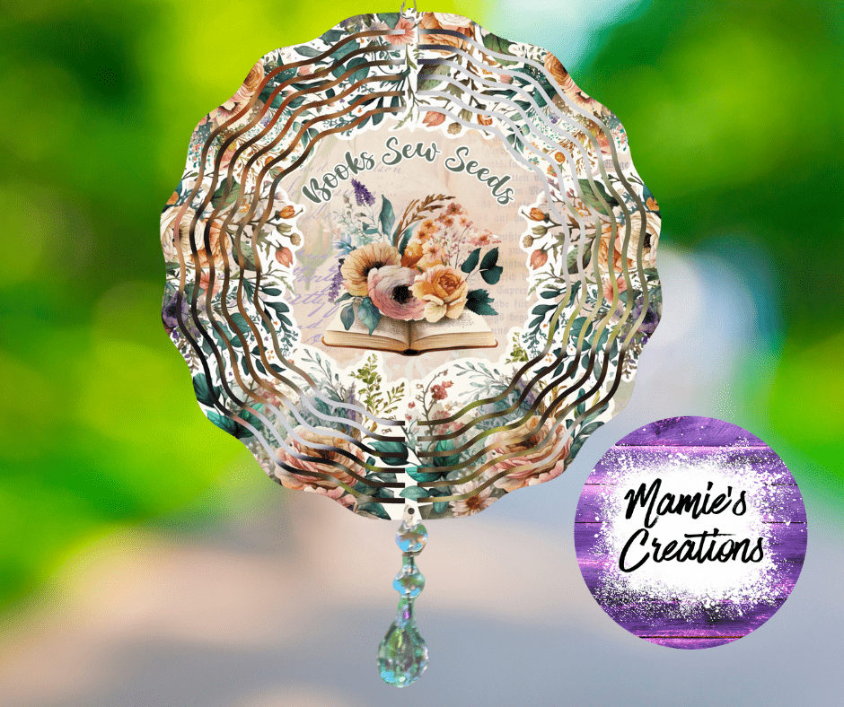 Book Lover Wind Spinner Porch Decor - Mamie's Creations