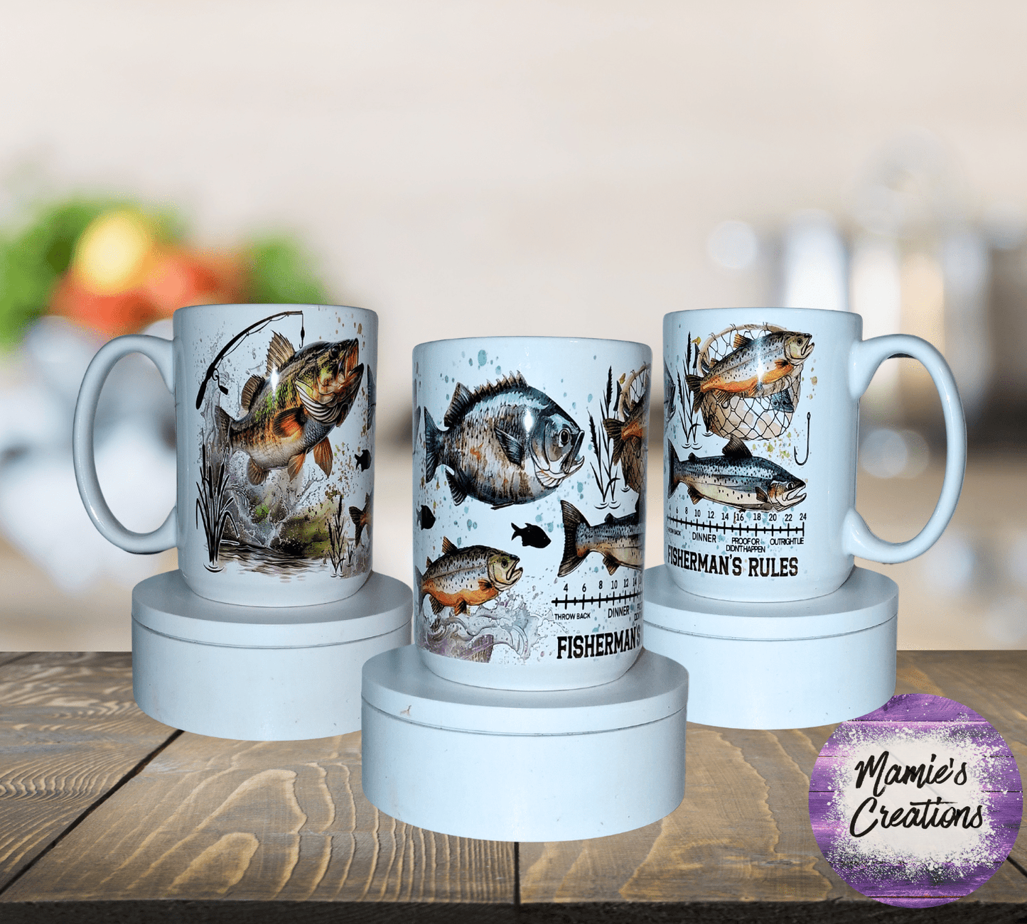 Fisherman's Rules Mug 15oz - Mamie's Creations