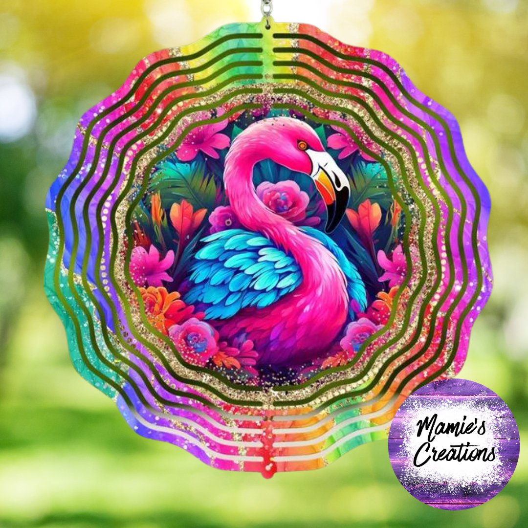 Flamingo Windspinner - Mamie's Creations