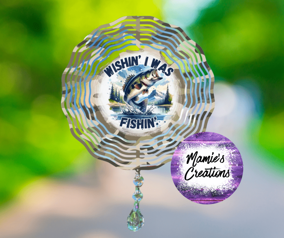 Gone Fishing Wind Spinner Porch Decor - Mamie's Creations