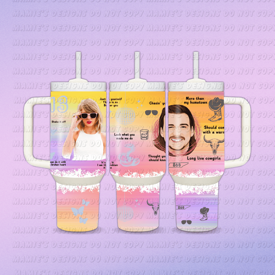 Morgan and Taylor 40oz Digital Design - Mamie's Creations