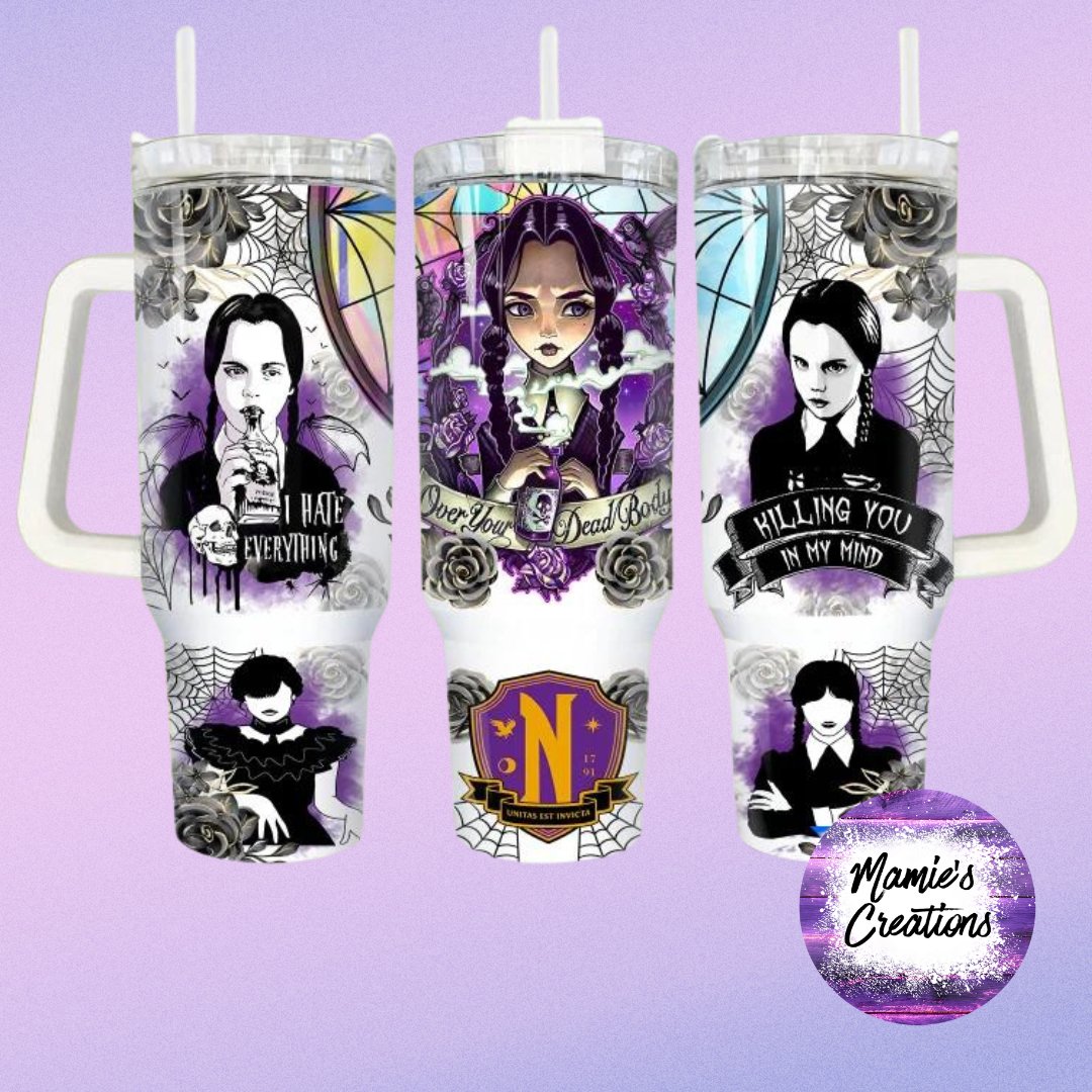 Wednesday 40oz Tumbler - Mamie's Creations