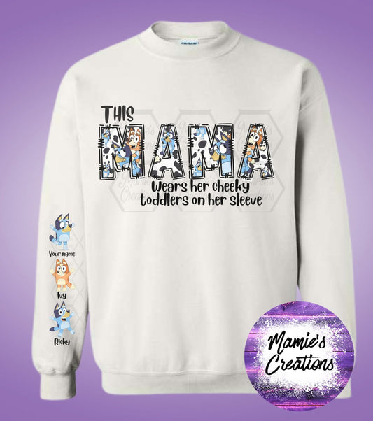 Cow Bluey Mama Cheeky sweatshirt - Mamie's Creations