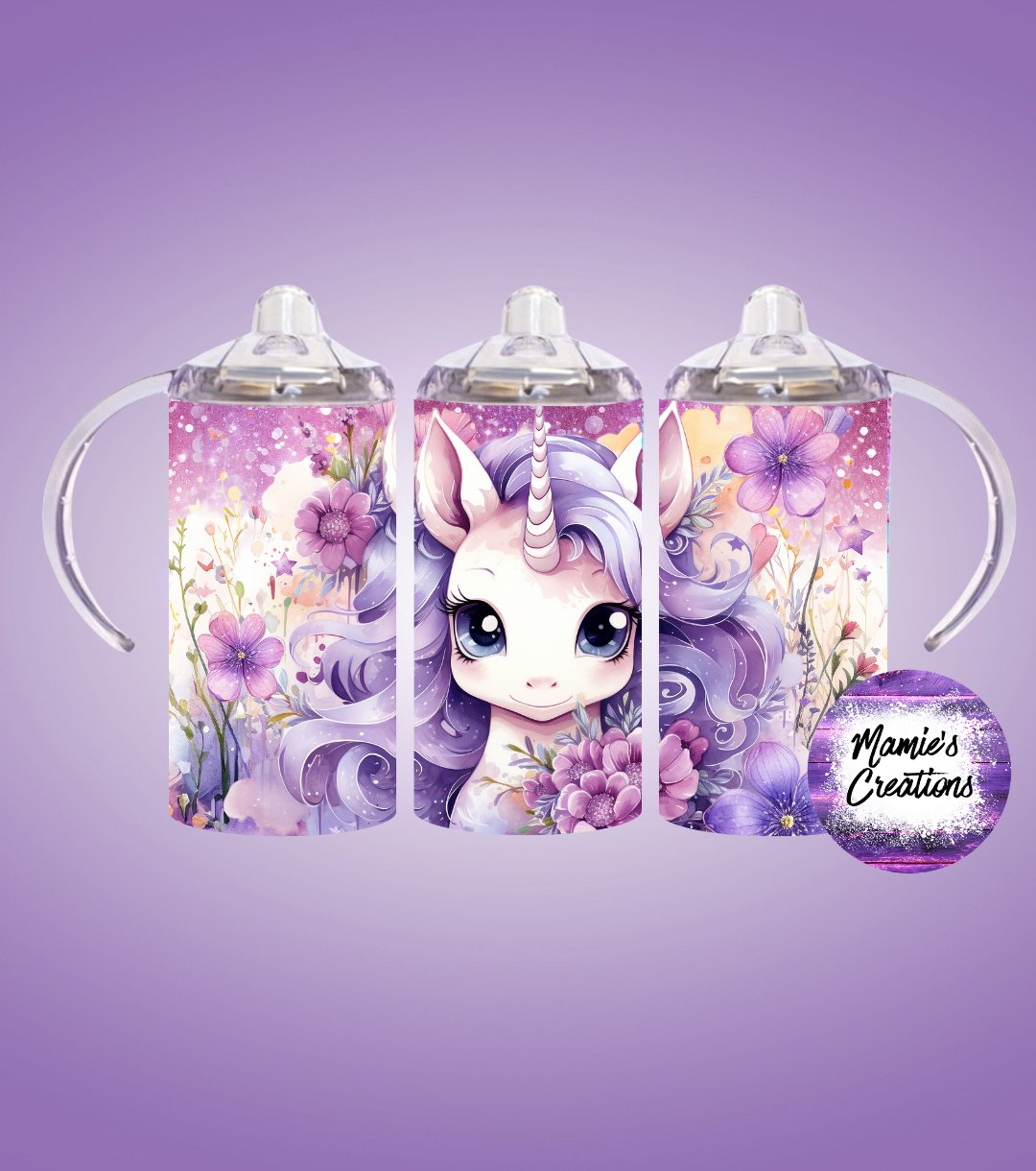 Unicorn Sippy Cup - Mamie's Creations