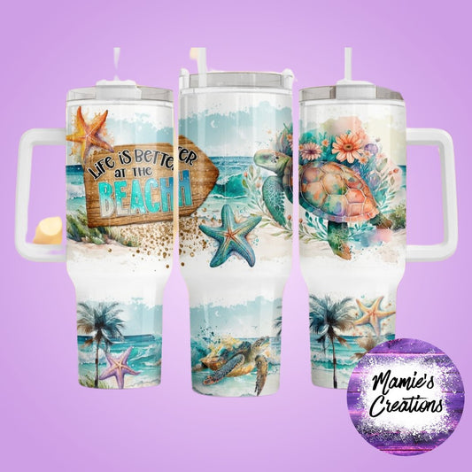 Beach 40oz Tumbler - Mamie's Creations