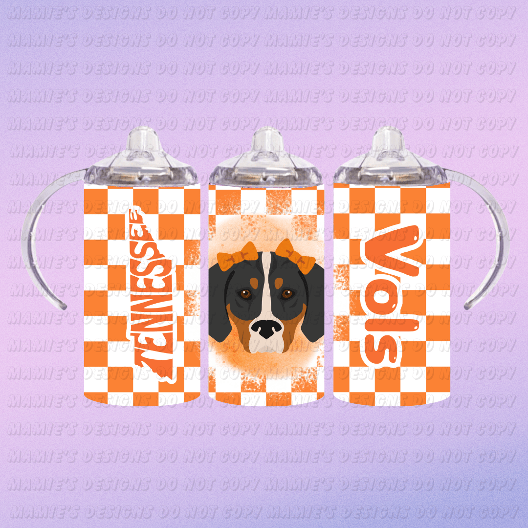 Cute Dog Orange Checkered Design - Mamie's Creations