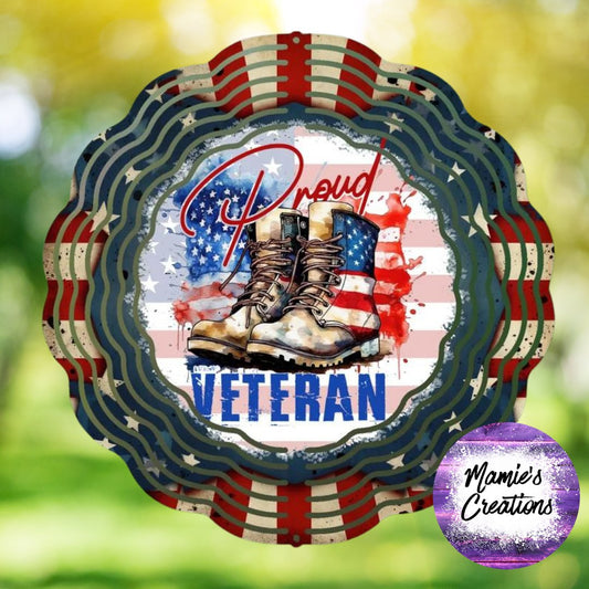 Proud Veteran Wind Spinner - Mamie's Creations