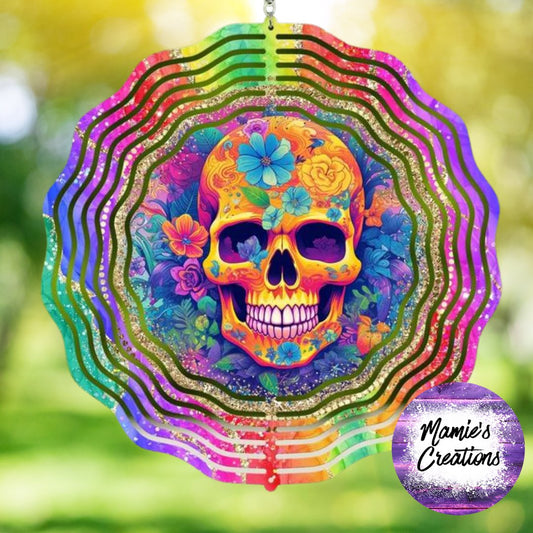 Skull Wind Spinner - Mamie's Creations