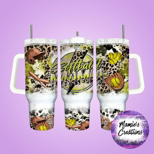 Softball Mama 40oz Tumbler - Mamie's Creations