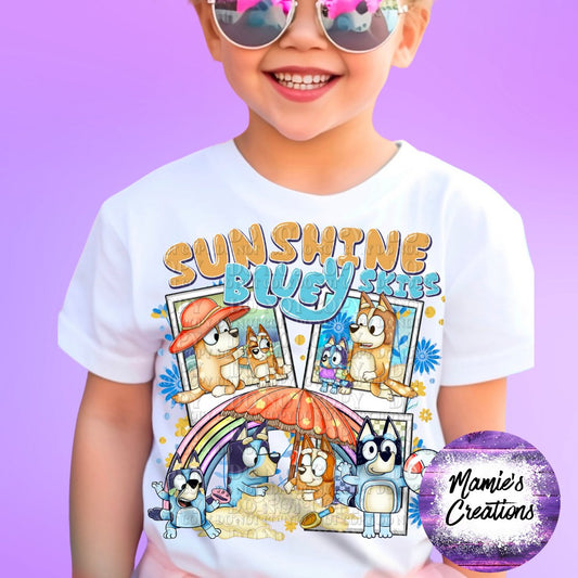 Bluey Sunshine Skies T Shirt - Mamie's Creations