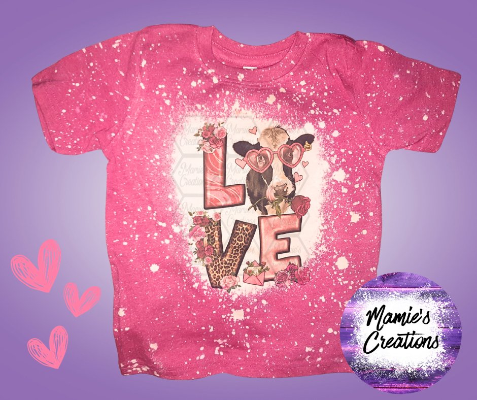 Cute Cow Love T-shirt - Mamie's Creations