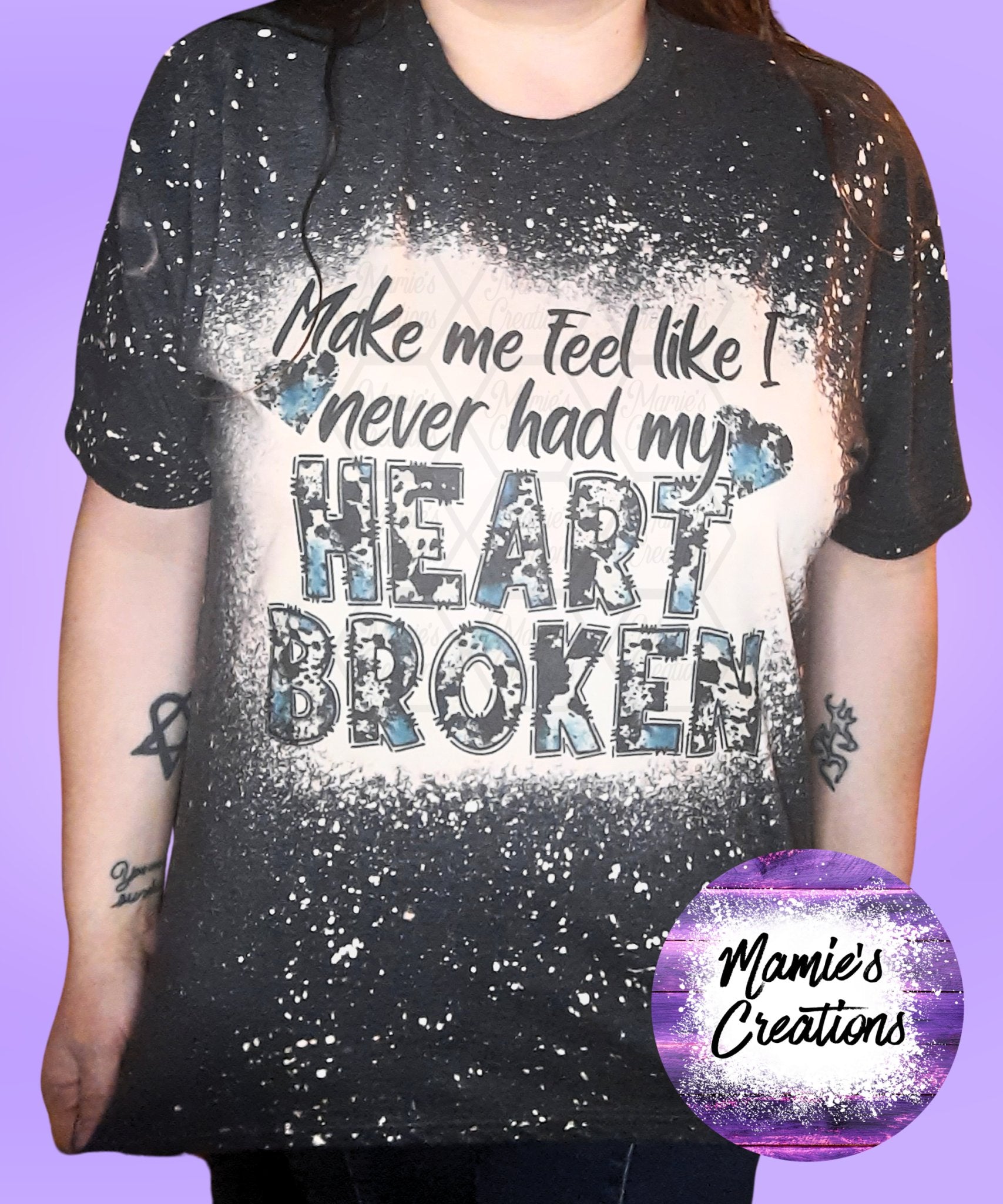 Heartbroken lyrics shirt - Mamie's Creations