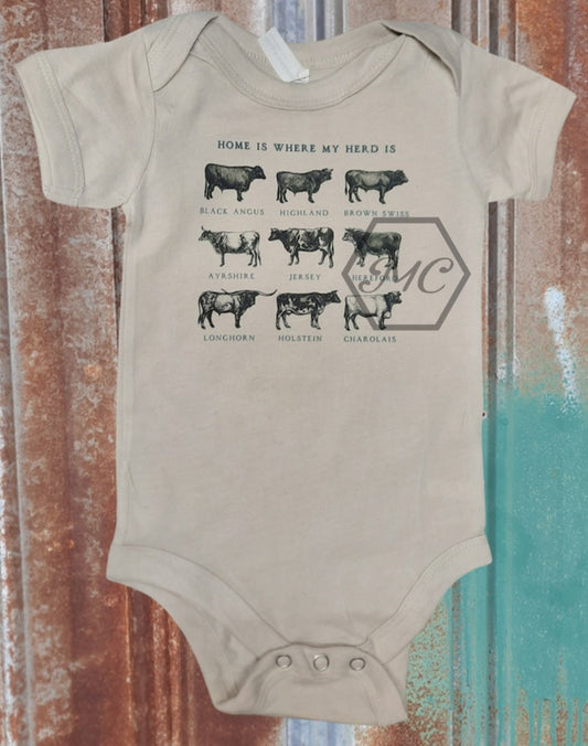 Home Is Where My Heard Is Baby Bodysuit - Mamie's Creations