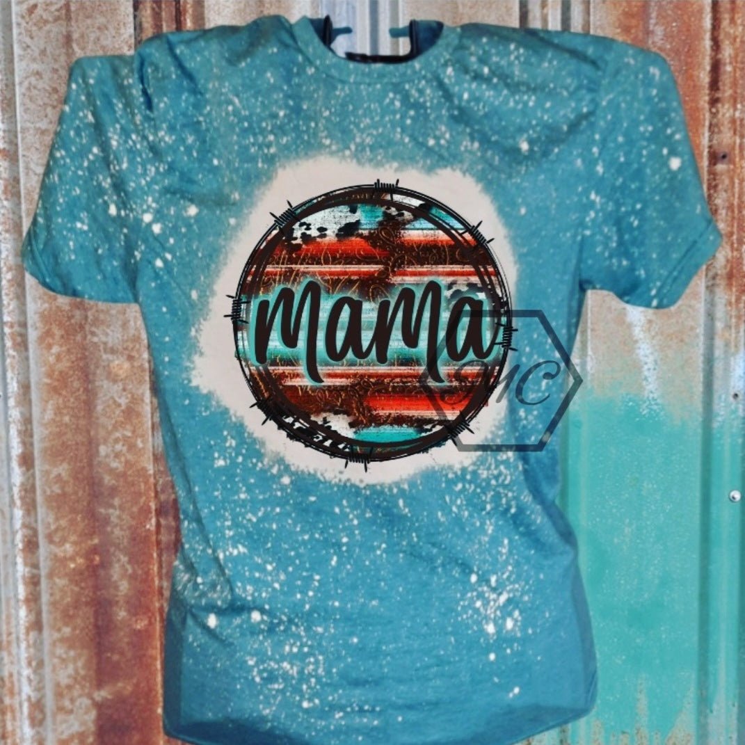 Serape Western Mama T-Shirt - Mamie's Creations