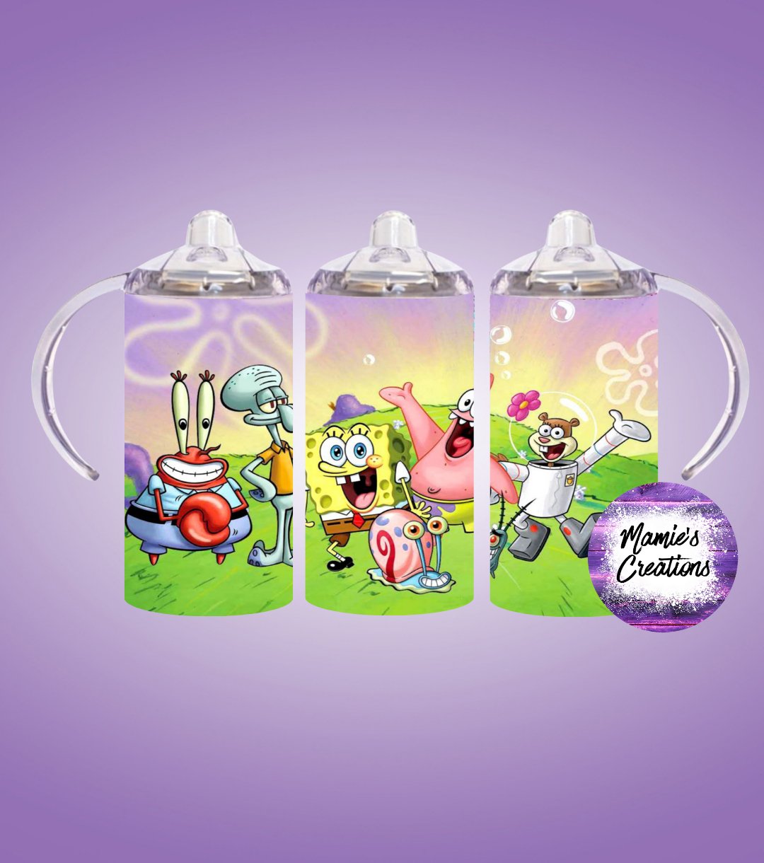 Sponge bob Sippy Cup - Mamie's Creations